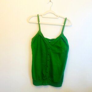 Three Dots kelly green knit cami top
